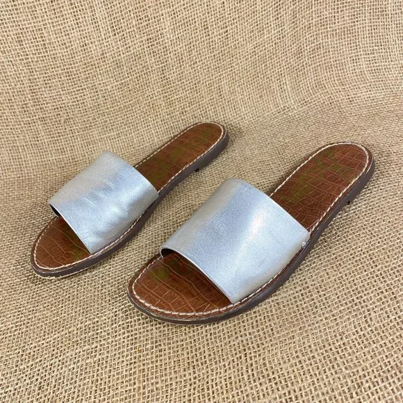 Sam Edelman sandals slides silver slippers women’s size 8.5 - Picture 2 of 7